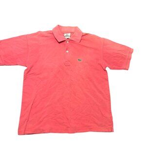 Lacoste Polo Shirt Men's Size 7 Pink Crocodile Logo Short Sleeve Golf Pullover